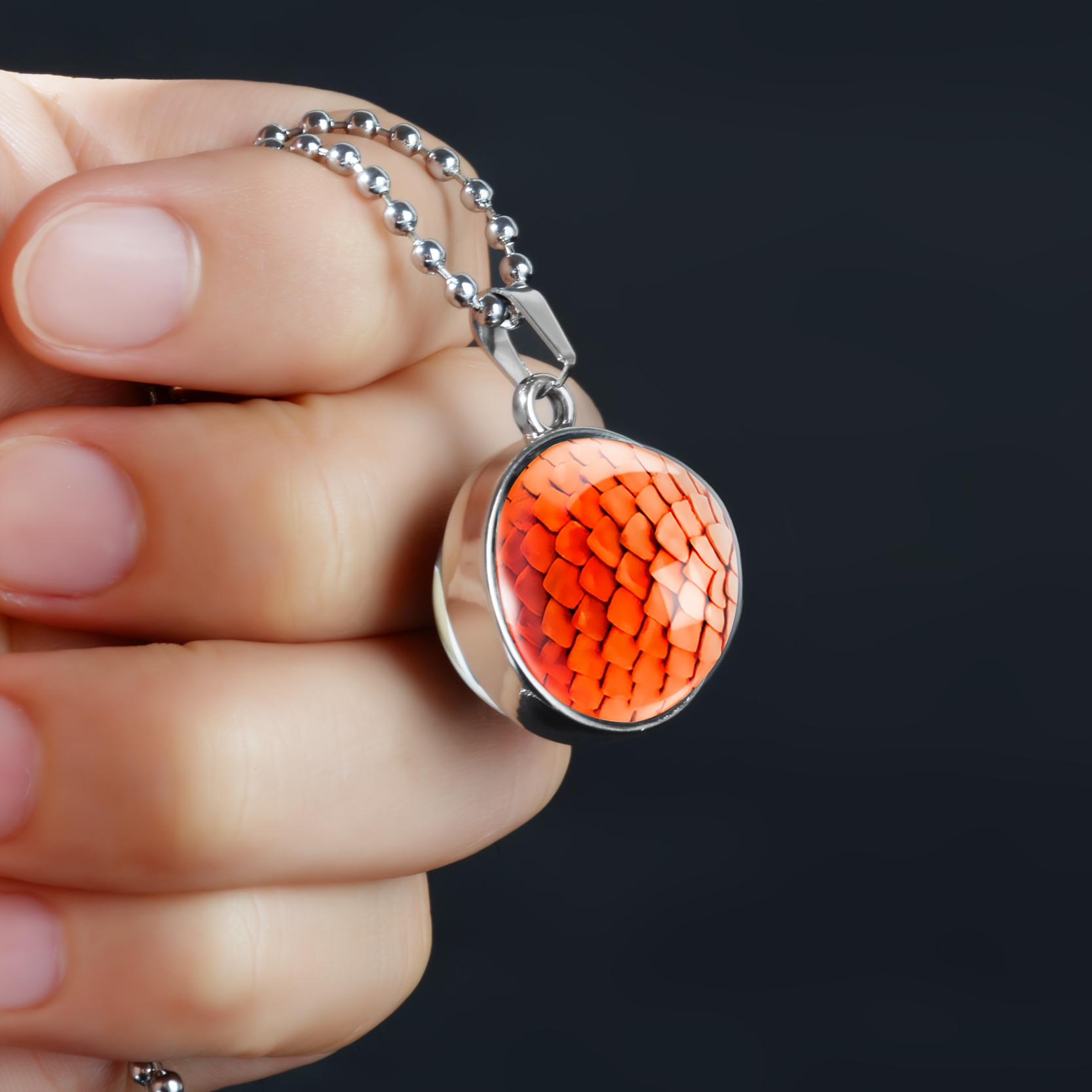 Double-Sided Spherical Pendant Necklace for Men and Women